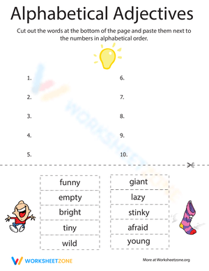 Alphabetical Adjectives Worksheet