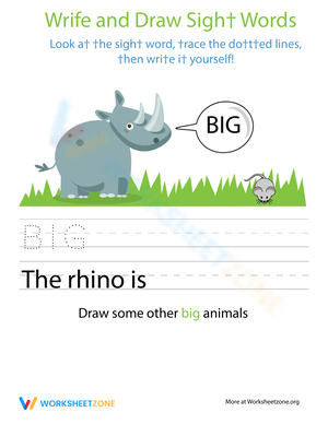 Write & Draw Sight Words Worksheet