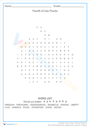 Fourth of July Puzzle