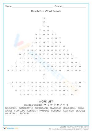 Beach Fun: A Sunny Word Search Adventure