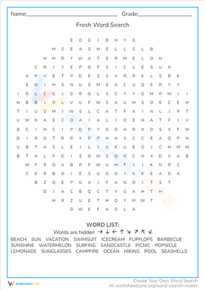 Fresh Word Search: Fun and Education