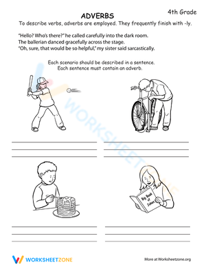 Grammar 4th: Adverbs Practice for Kids