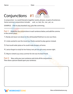 Conjunctions 1: Connect Sentences Correctly