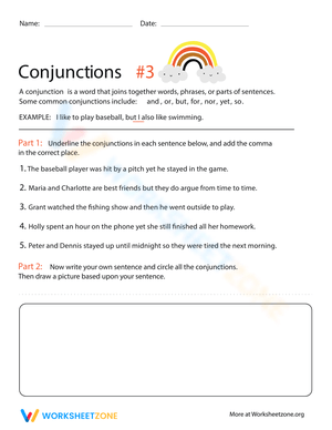 Conjunctions 3: Sentence Building Skills