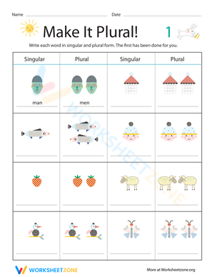 Grip Grammar: Plural Nouns Worksheet