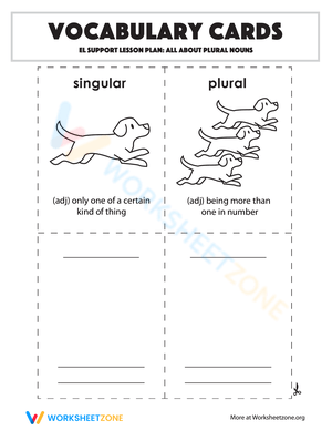 Vocabulary Cards: All About Plural Nouns