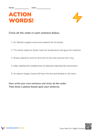 Action Verbs Worksheet | Grade 2 Essential Practice