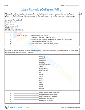Improve Writing with Adverbial Phrases
