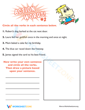 Action Words 2 Grammar Worksheet