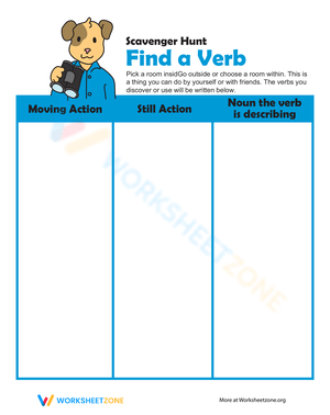Verb Search Worksheet