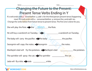 Changing to Present Tense Worksheet