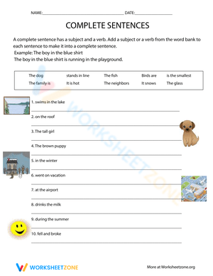 Complete Sentences: Identifying and Correcting Sentence Fragments
