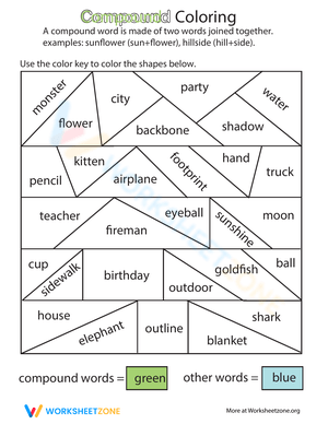 Colorful Compound Words: A Fun Coloring Activity