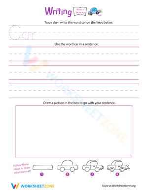 Jump into Writing: Constructing Sentences with 'Car'