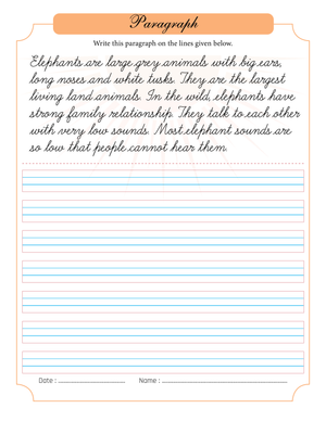Elephant Handwriting Practice Worksheet