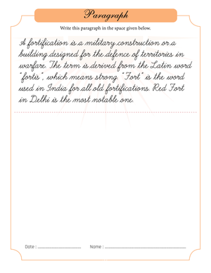 Fortification Handwriting Practice Sheet