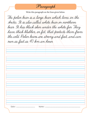 Polar Bear Handwriting Practice Sheet for Kids
