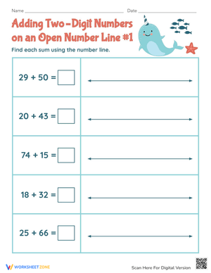 Two-Digit Addition Using Open Number Lines