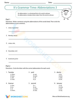 Grammar Time: Learning Abbreviations