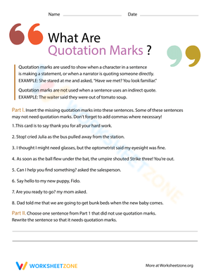 Grammar Learning: Using Quotes Correctly