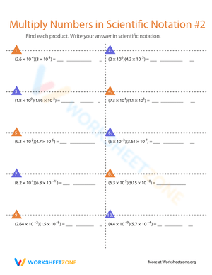 Multiply Numbers in Scientific Notation Worksheet