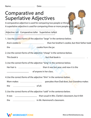 Comparatives and Superlatives Worksheet