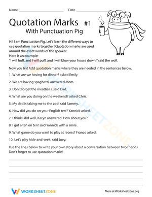 Perfect Punctuation: Quotation Marks Worksheet
