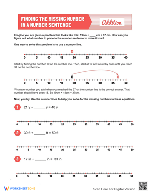Finding Missing Number Worksheet
