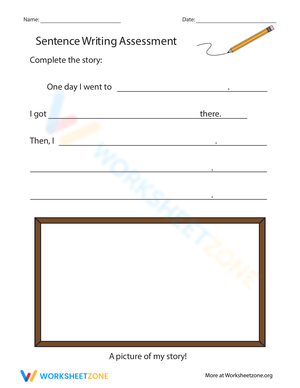 Sentence Writing Assessment Worksheet