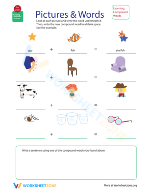 Grip Grammar: Learn Compound Words Worksheet