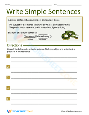 Practice Writing Simple Sentences
