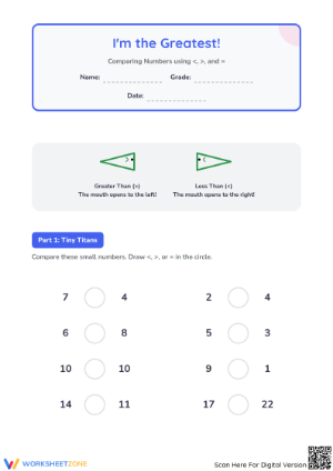 Essential Grade 2 Math Worksheet: Comparing 3-Digit Numbers