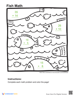 Fun Addition Coloring Page for Kids