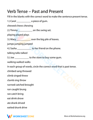 Practice Using Past Tense Verbs