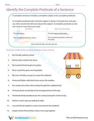 Identify the Complete Predicate