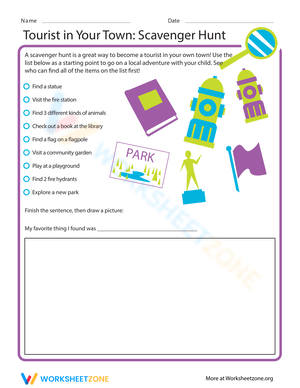 Tourist in Your Town Scavenger Hunt