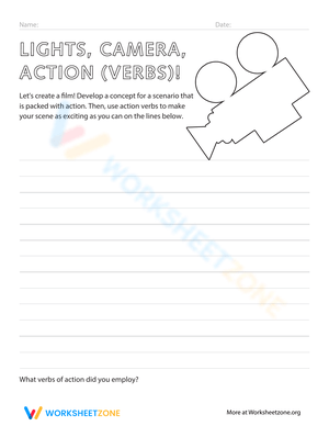 Lights Camera Action Verbs Worksheet