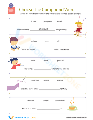 Grip Grammar: Compound Words 5 Worksheet