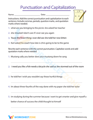 Punctuation and Capitalization Practice
