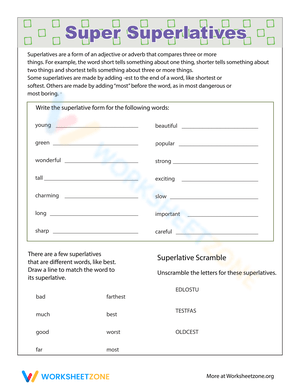 Superlative Adjectives Practice