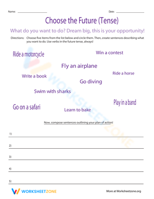 Choose the Future Tense Worksheet