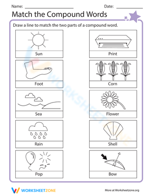 Match the Compound Words Worksheet