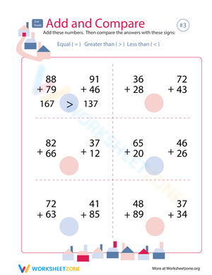 Add and Compare Number Worksheet