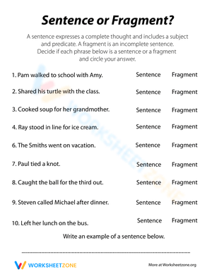 Sentence or Fragment?