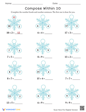 Compose and Decompose Within 20 Worksheet