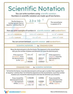 Scientific Notation Practice Handout