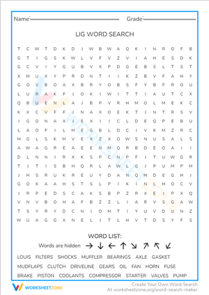 LIG WORD SEARCH 