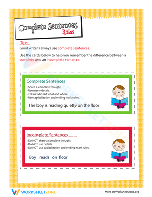 Identify Complete and Incomplete Sentences