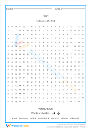 Identifying Fruits: A Fun Worksheet for Kids