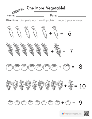 One More Vegetable Answer Key